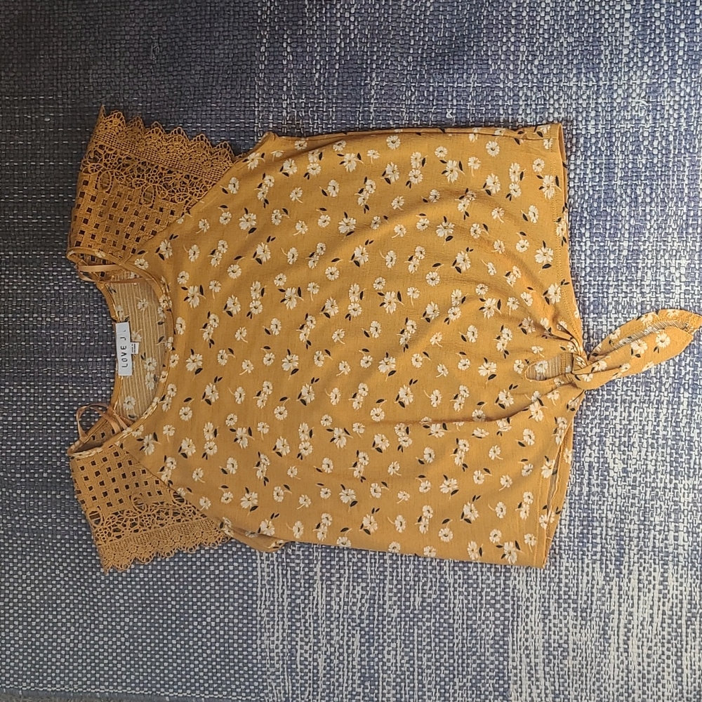 Mustard Yellow Floral Blouse